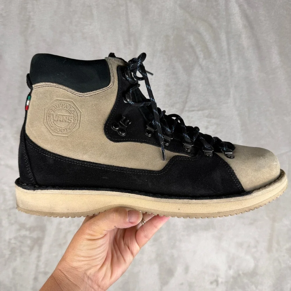 Vans x Diemme Buffalo Boot Made in Italy Suede Vibram Sole Black Tan Mens 46